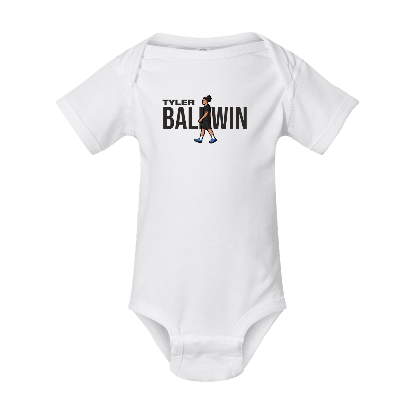 Baby Onesie — Player Name in White