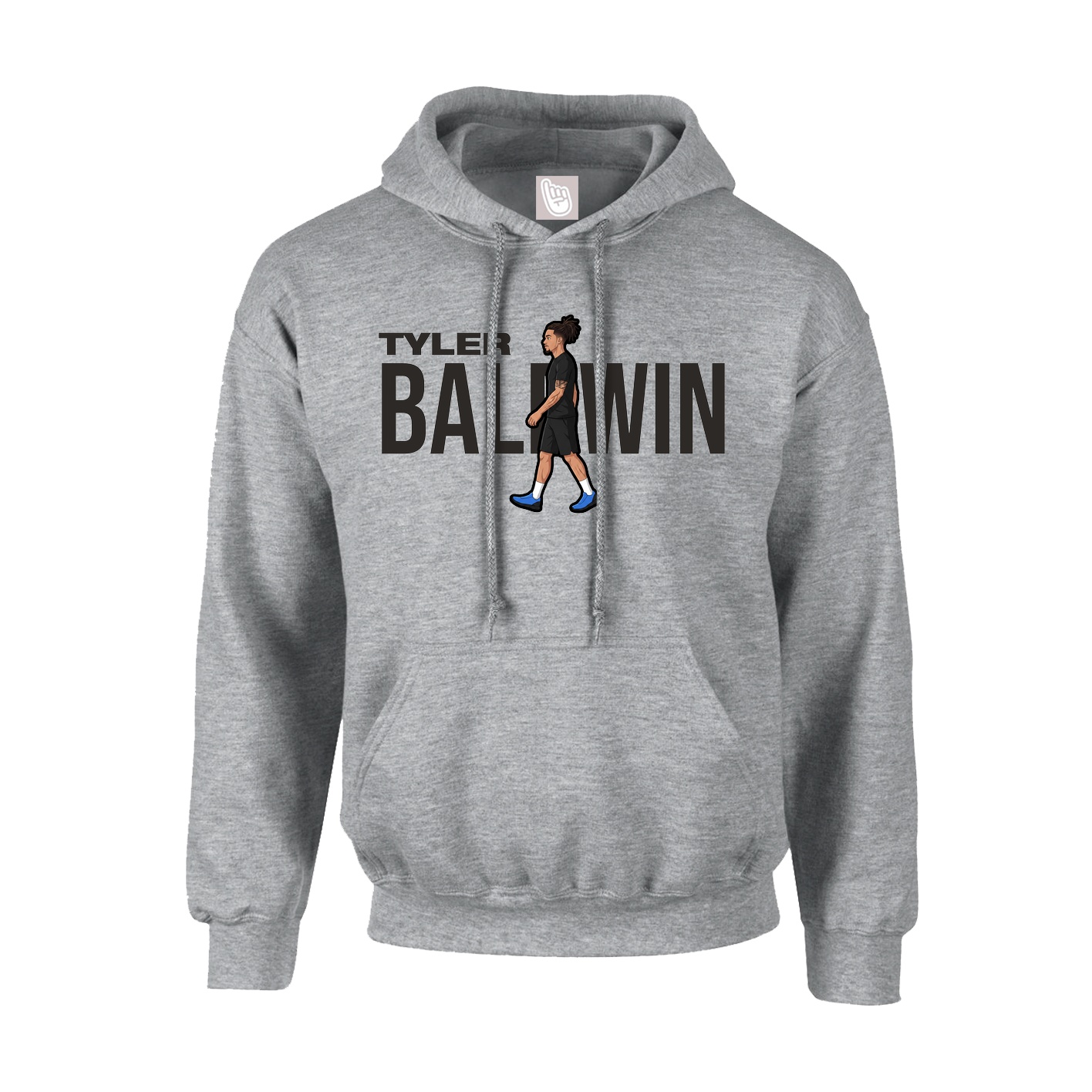 Youth Hoodie — Player Name in Grey