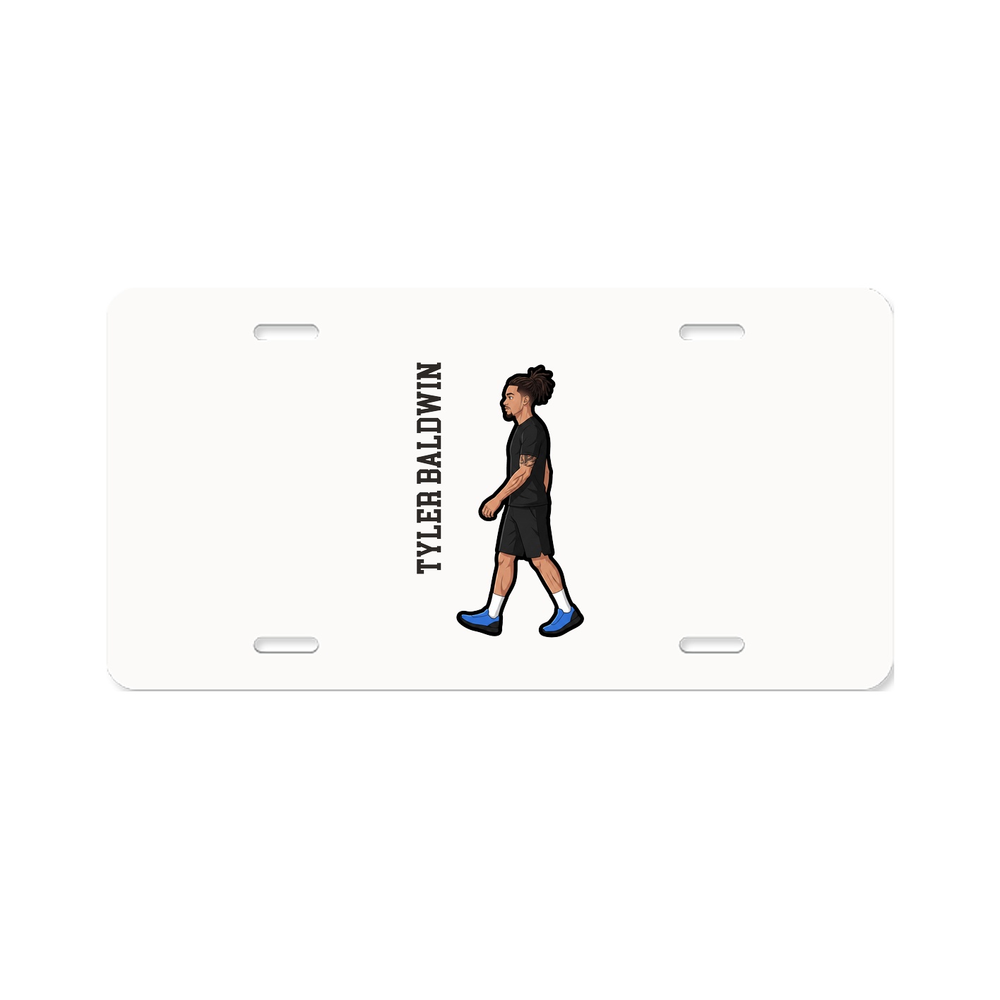 License Plate — Name Vertical in Classic