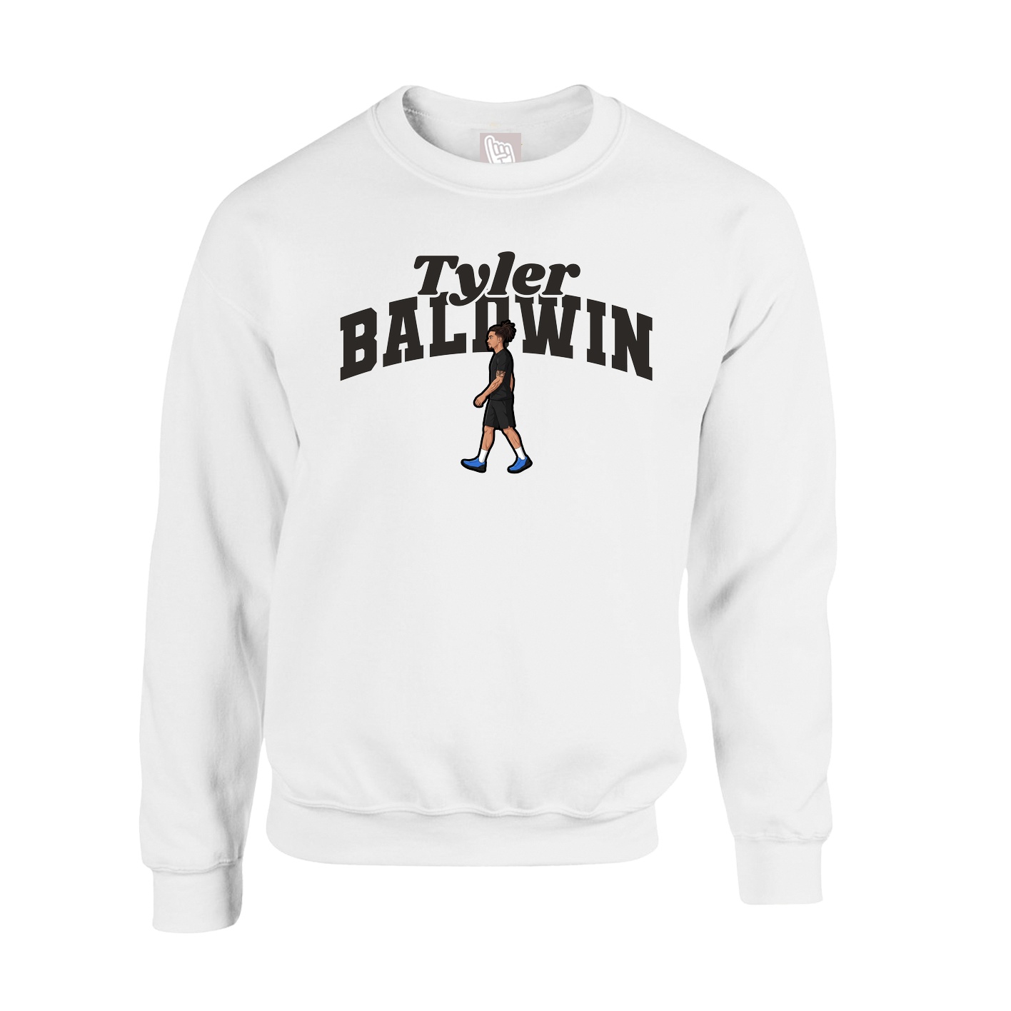 Fleece Crew — Signature Arch in White