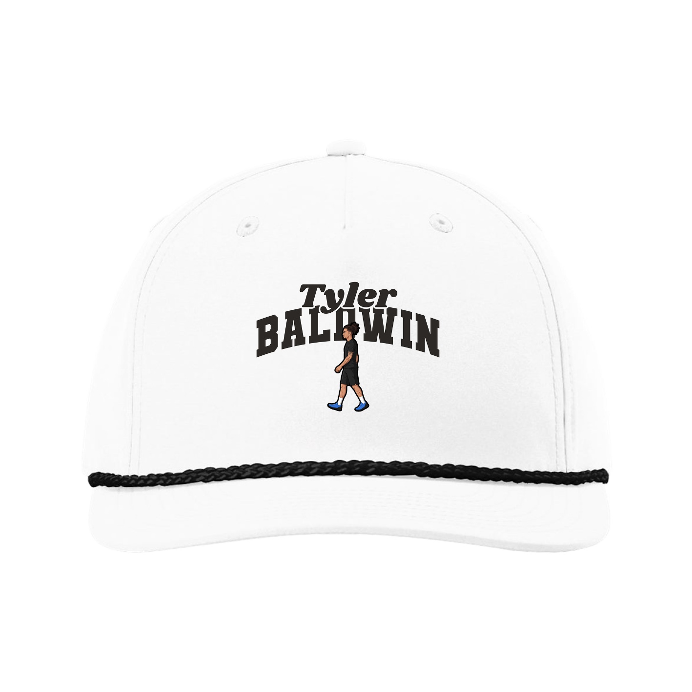 Five-Panel Classic Rope Cap — Signature Arch in White