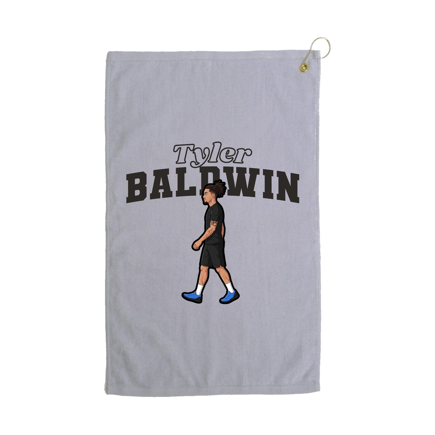 Golf Towel — Name Arch in Grey