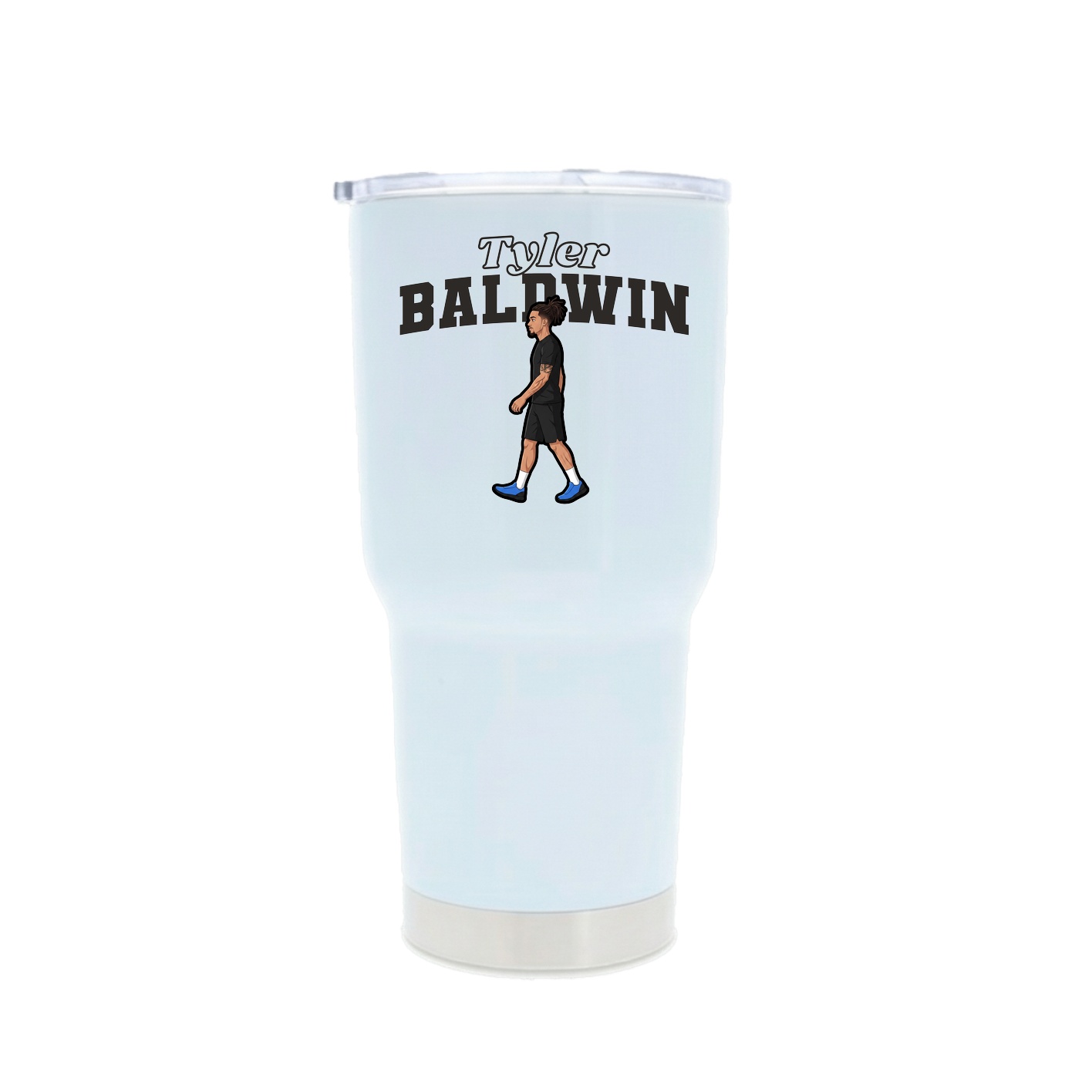 30oz Stainless Steel Tumbler — Name Arch in White