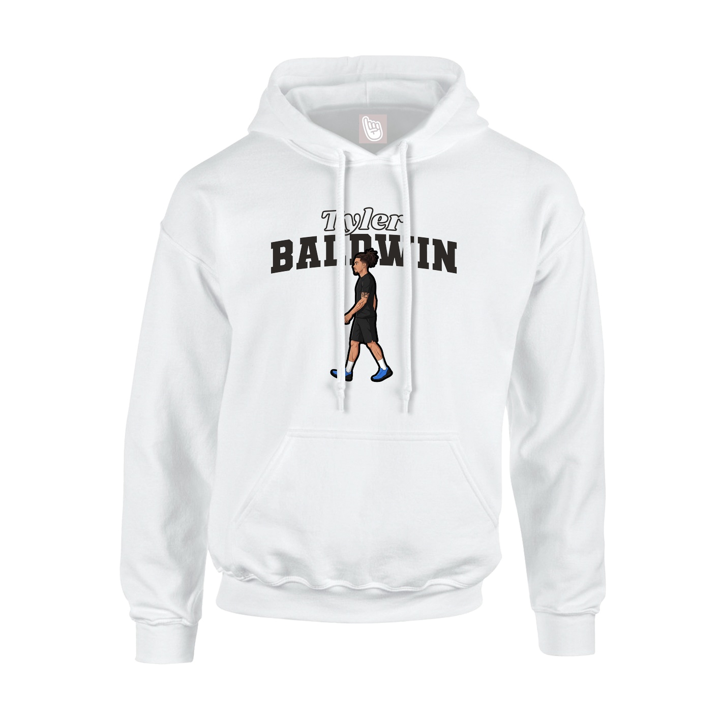 Youth Hoodie — Name Arch in White