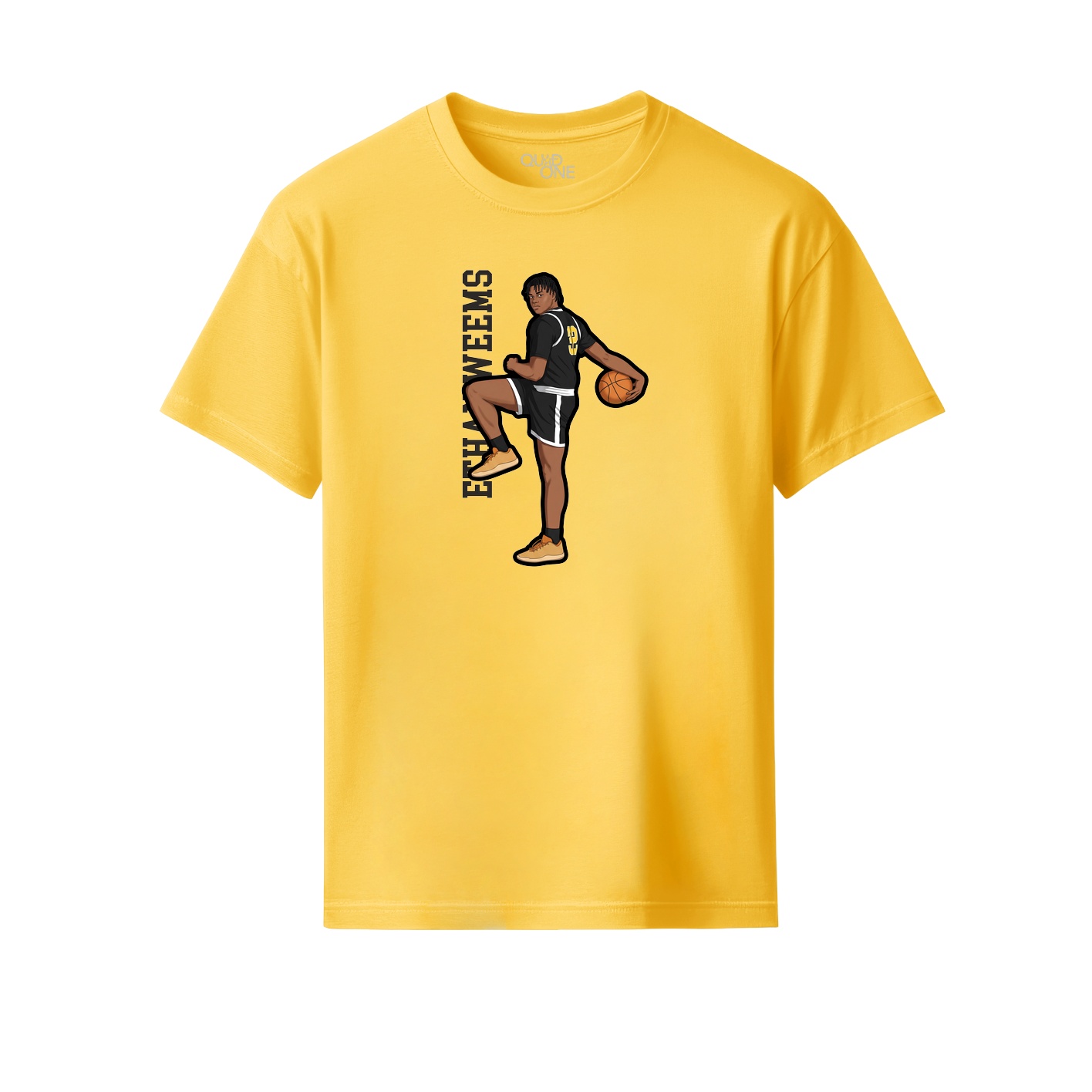 Youth Tee — Name Vertical in Yellow