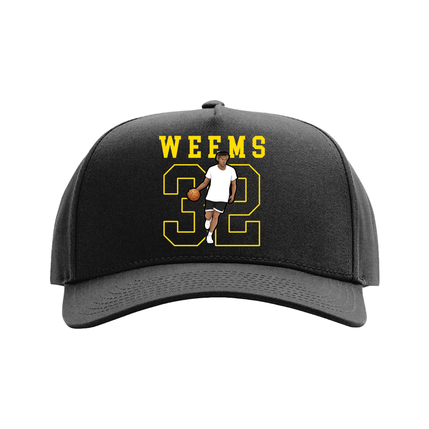 Full Fabric Five-Panel Champ Cap — Shirsey in Black
