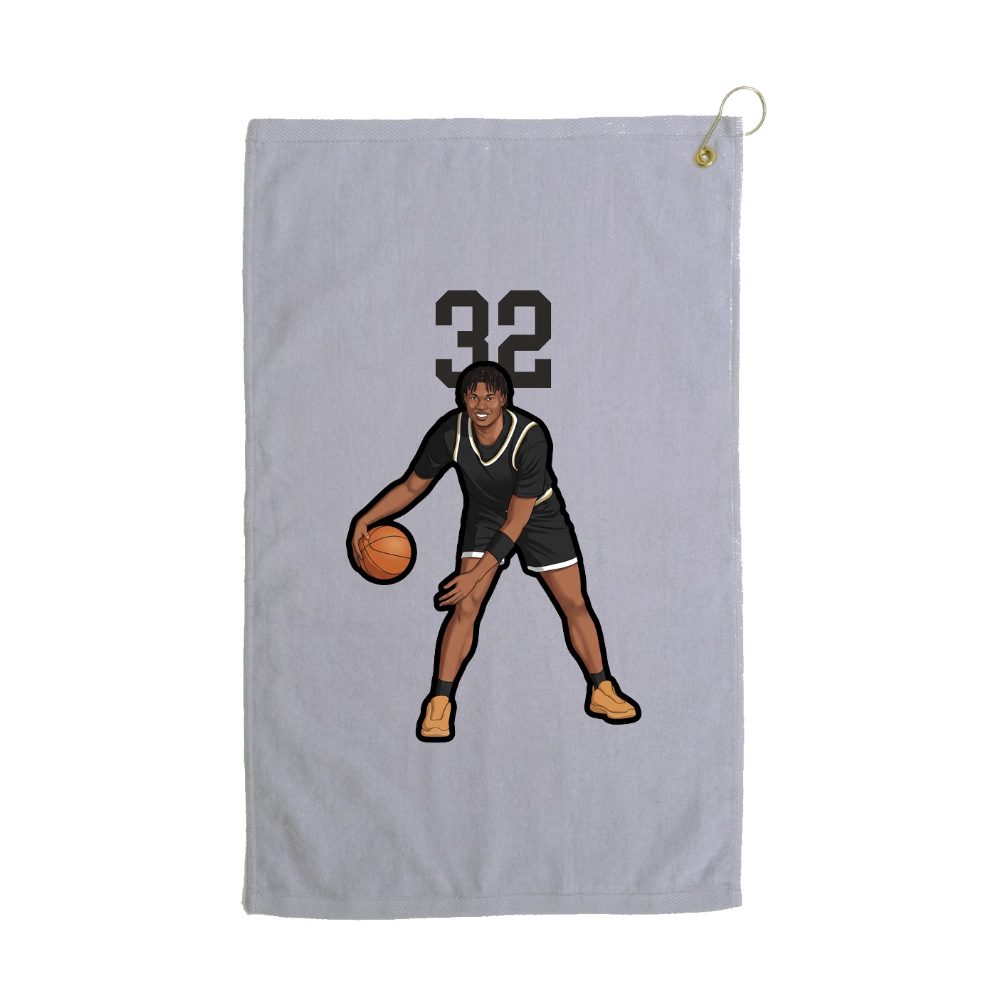 Golf Towel — Number Top in Grey