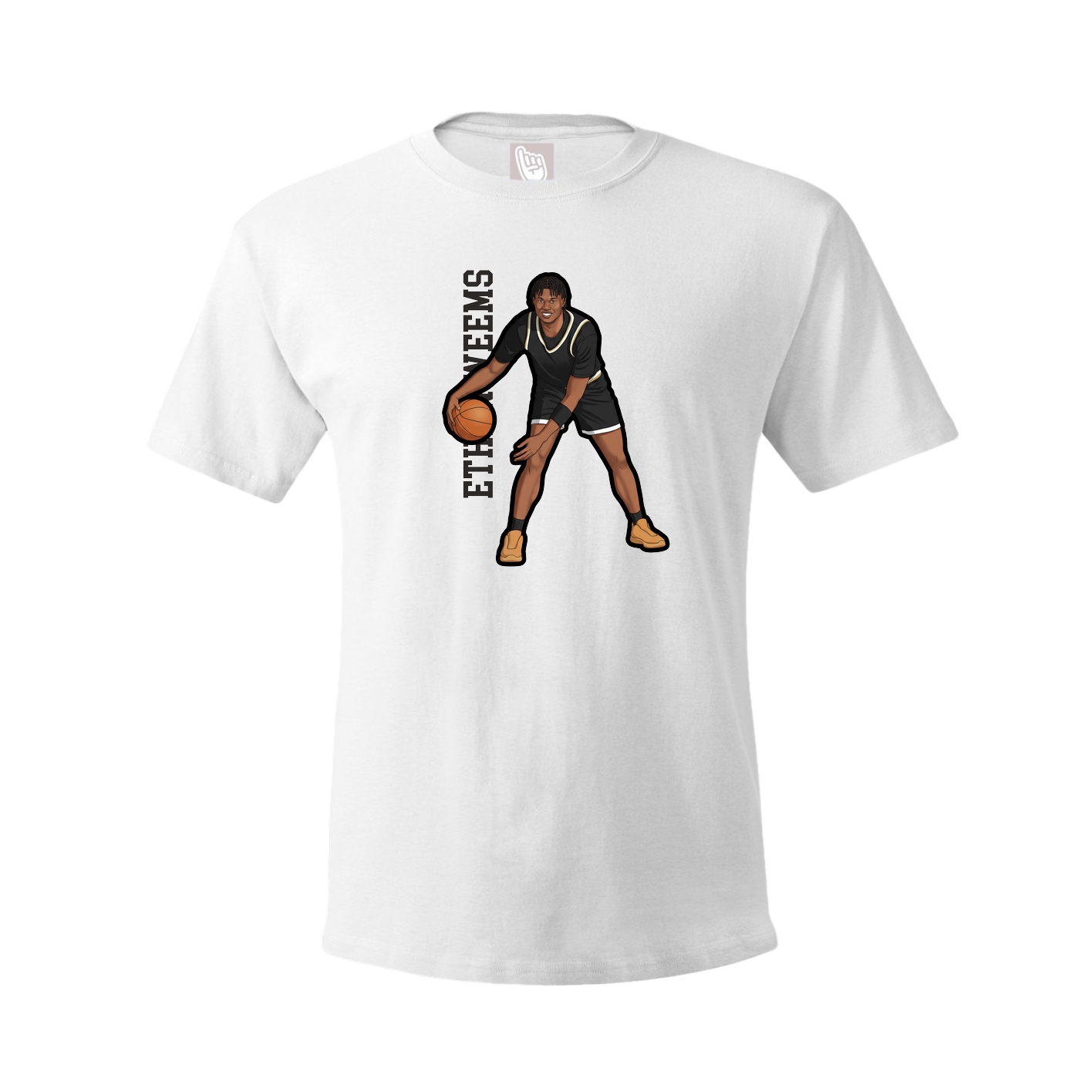 Youth Tee — Name Vertical in White