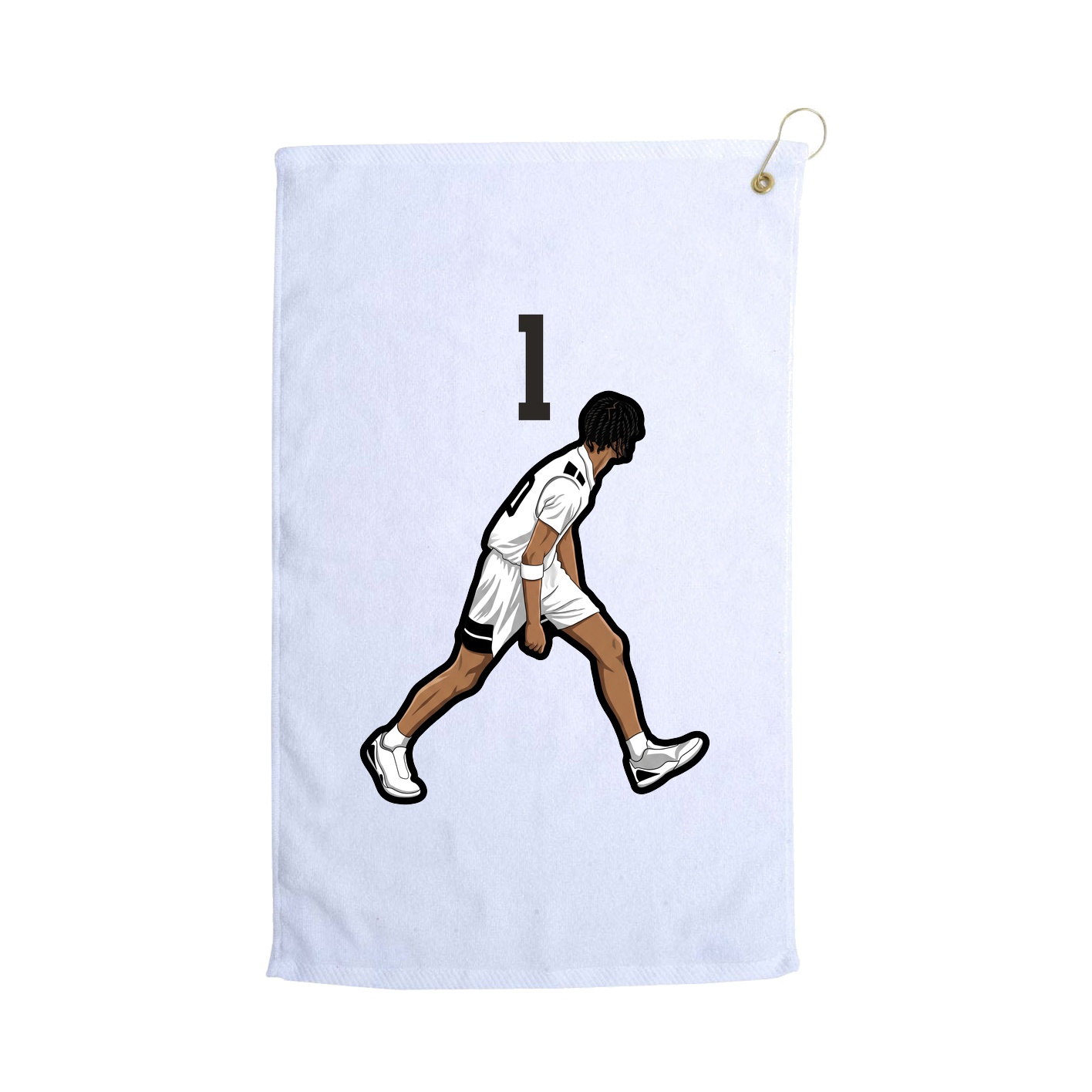 Golf Towel — Number Top in White