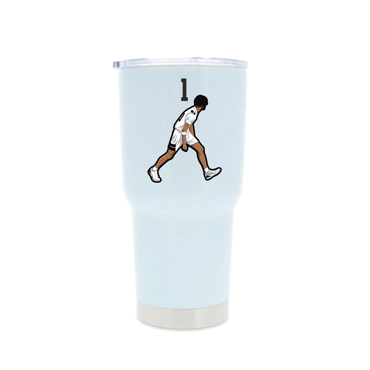 30oz Stainless Steel Tumbler — Number Top in White