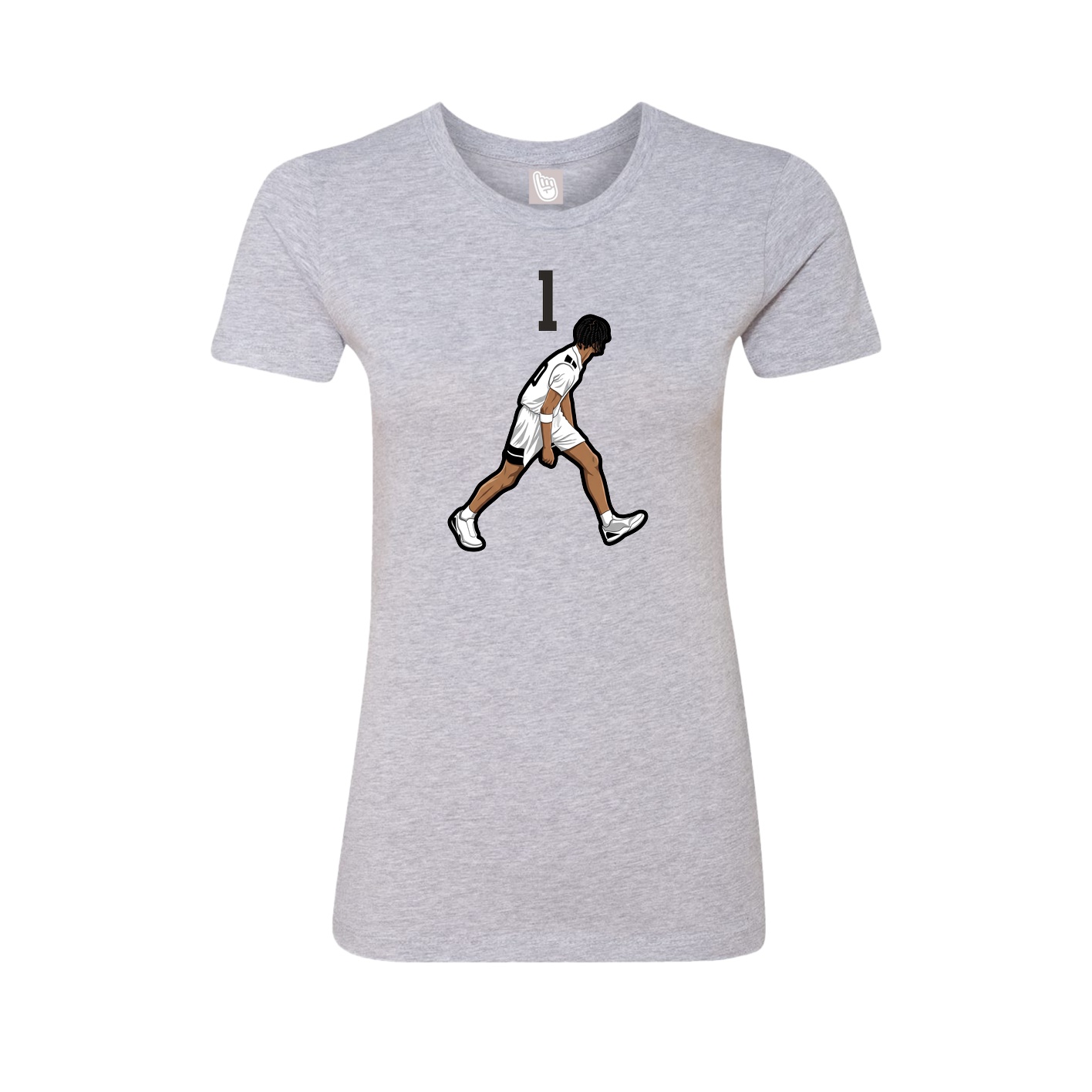 Fitted Women's Tee — Number Top in Grey