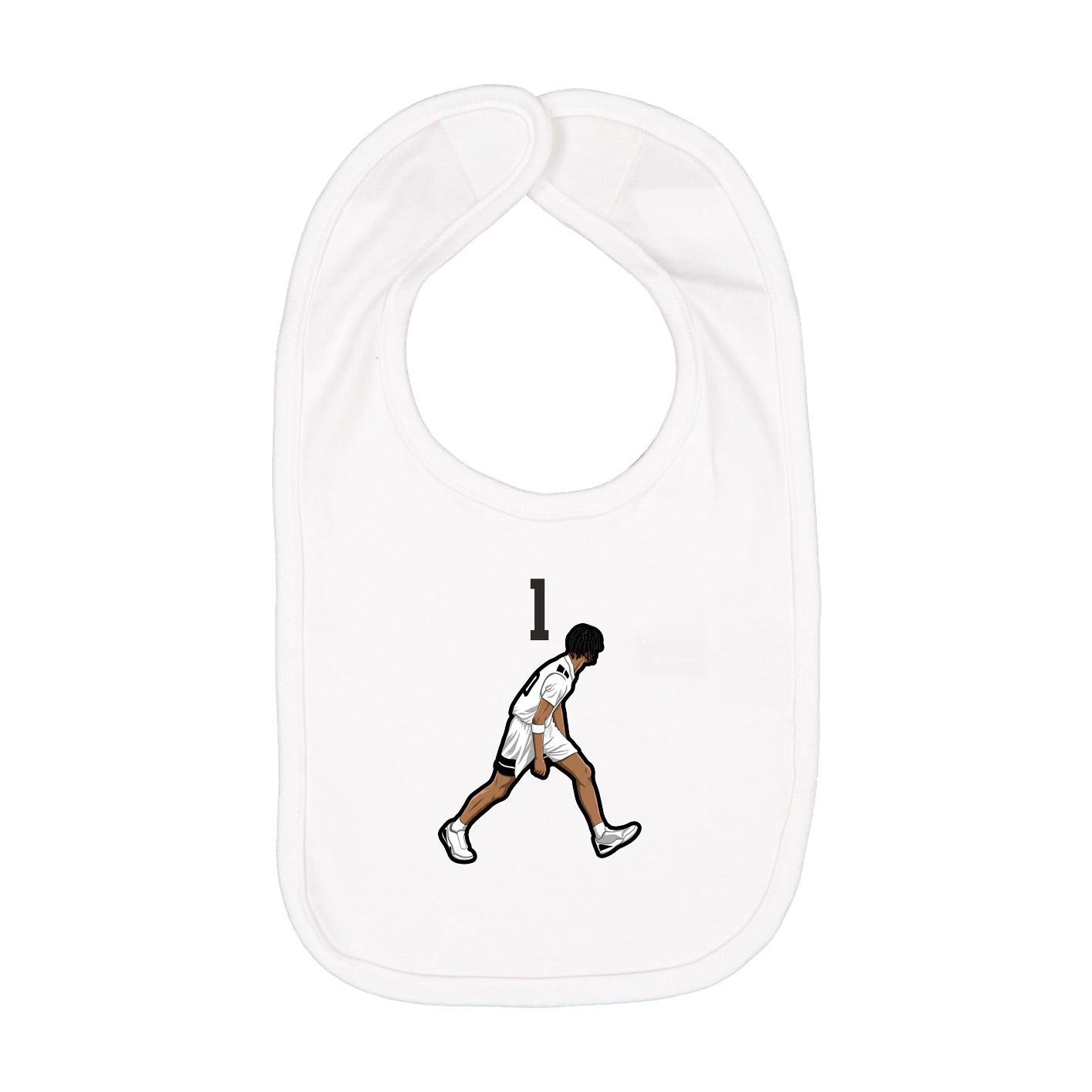 Infant Bib — Number Top in White