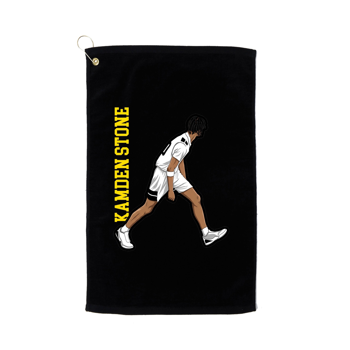 Golf Towel — Name Vertical in Black