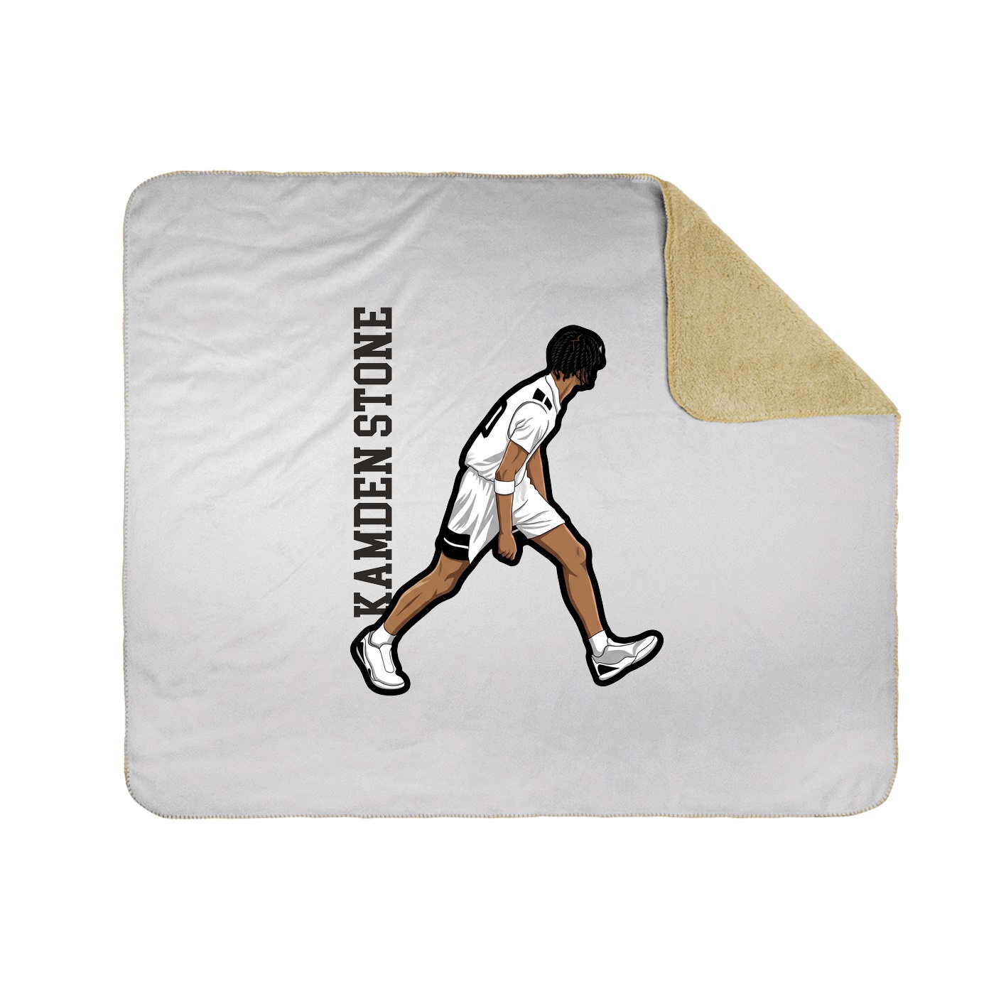 Throw Blanket — Name Vertical in White