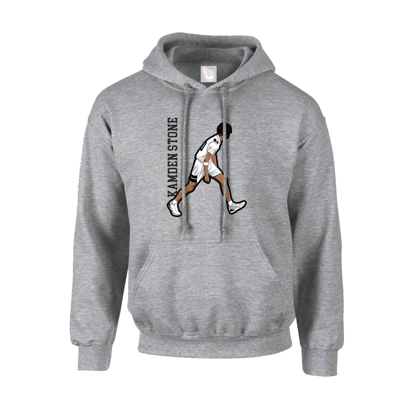 Youth Hoodie — Name Vertical in Grey