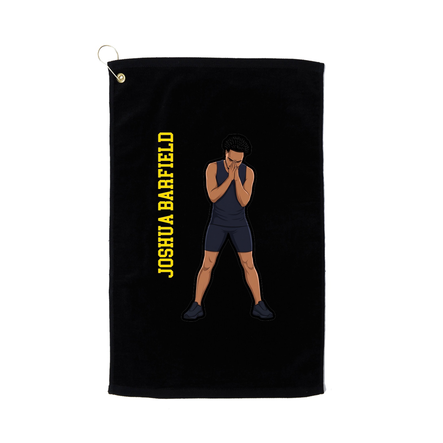 Golf Towel — Name Vertical in Black