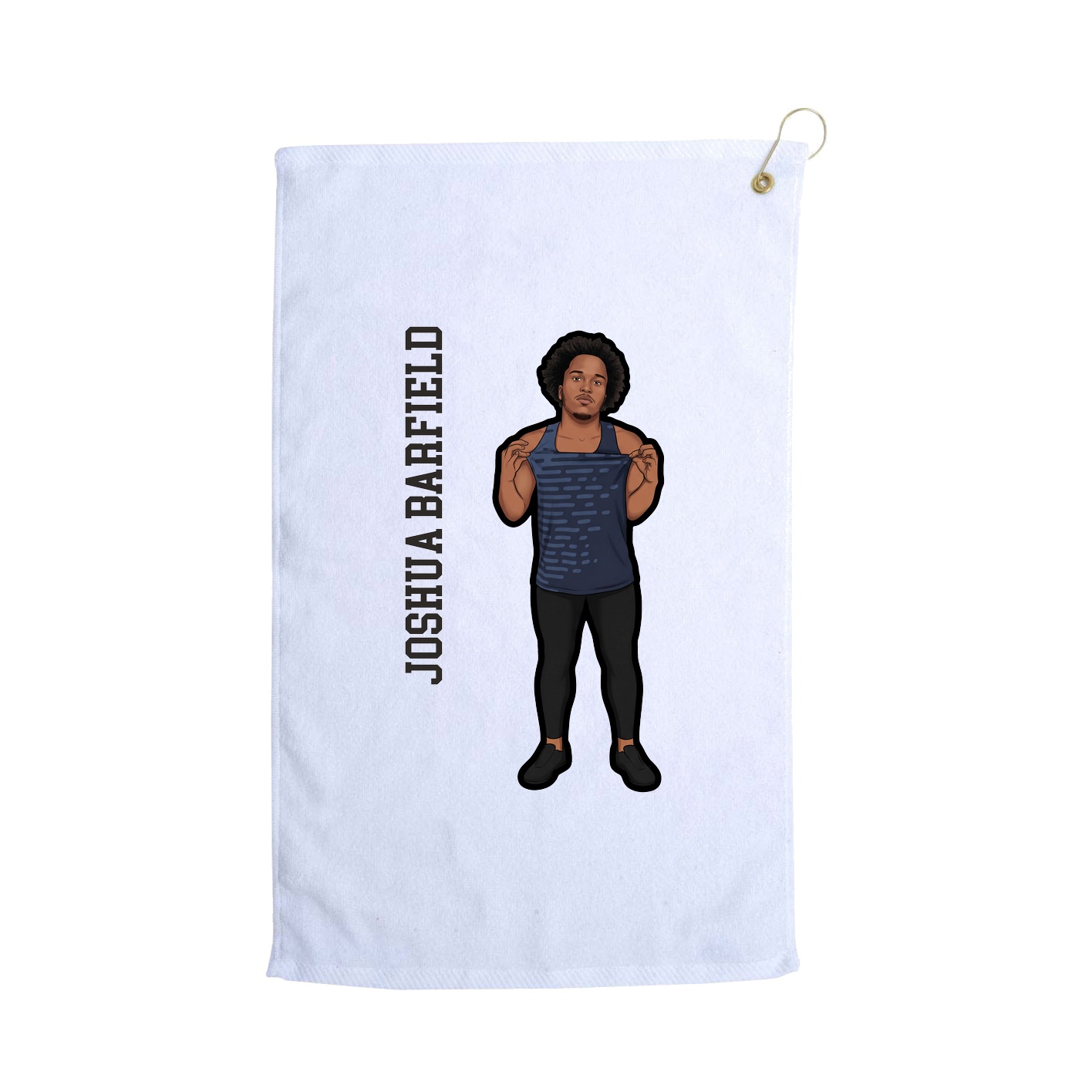 Golf Towel — Name Vertical in White