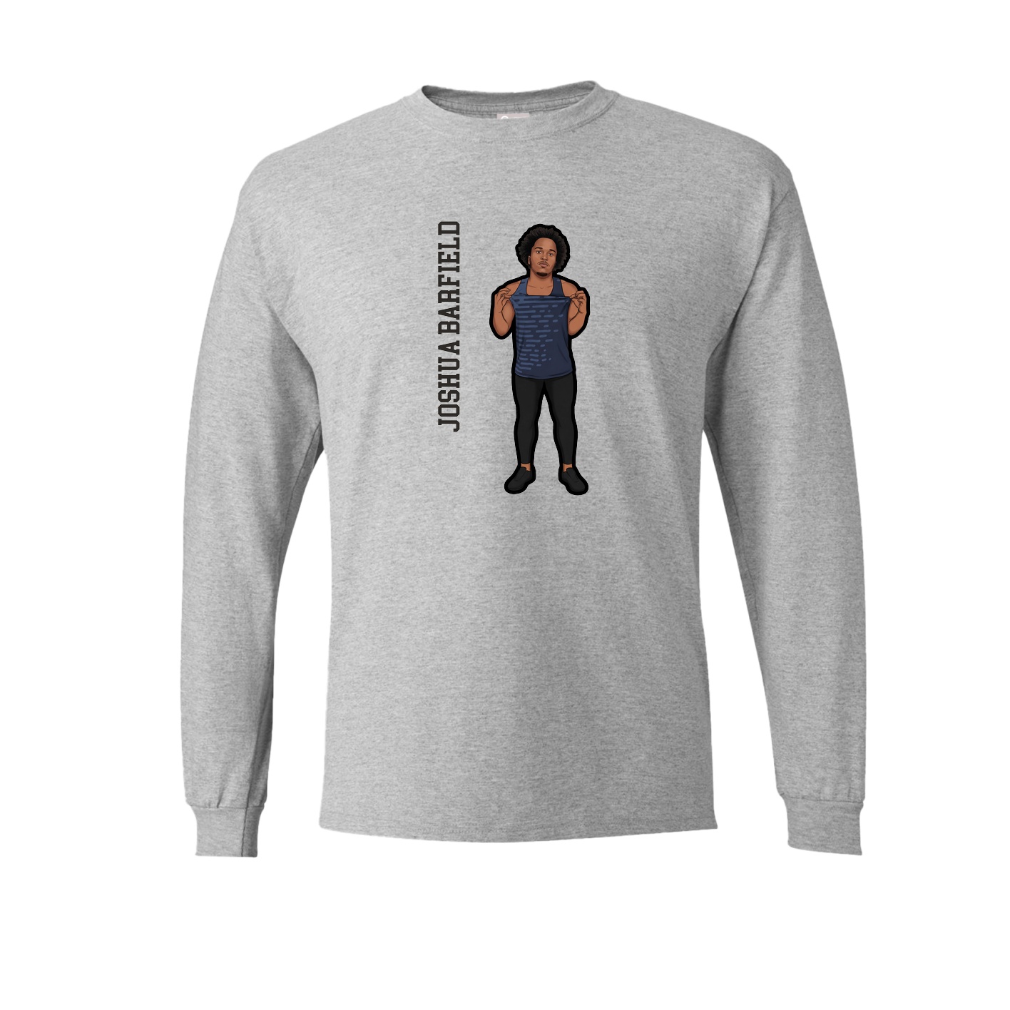 Long Sleeve Tee — Name Vertical in Grey