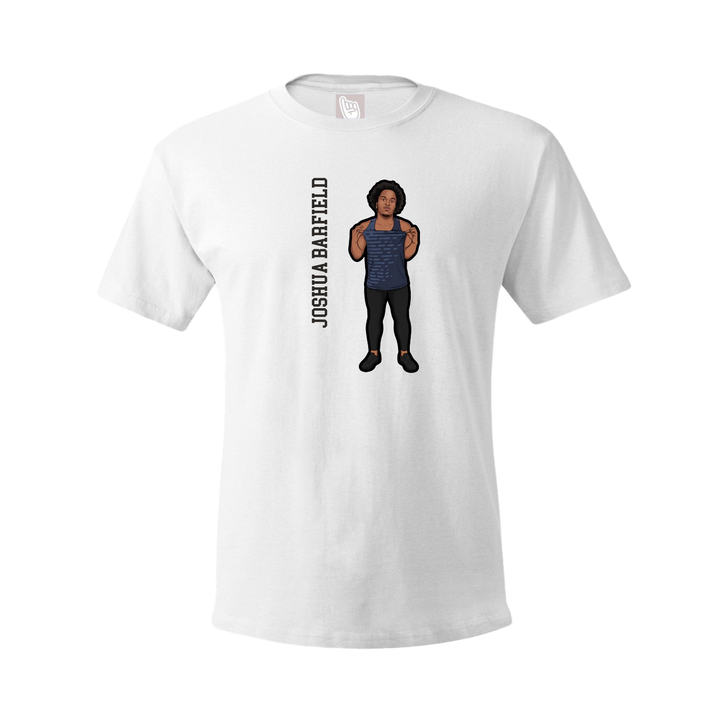 Youth Tee — Name Vertical in White