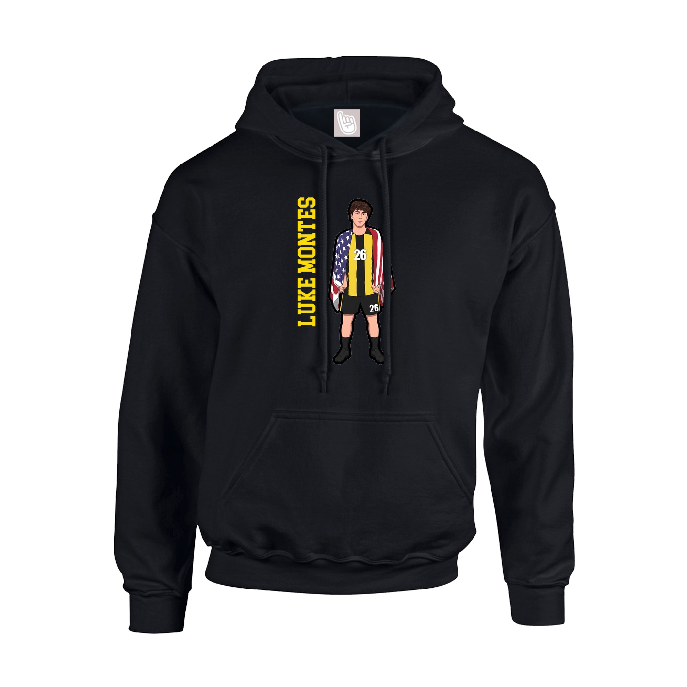 Hoodie — Name Vertical in Black