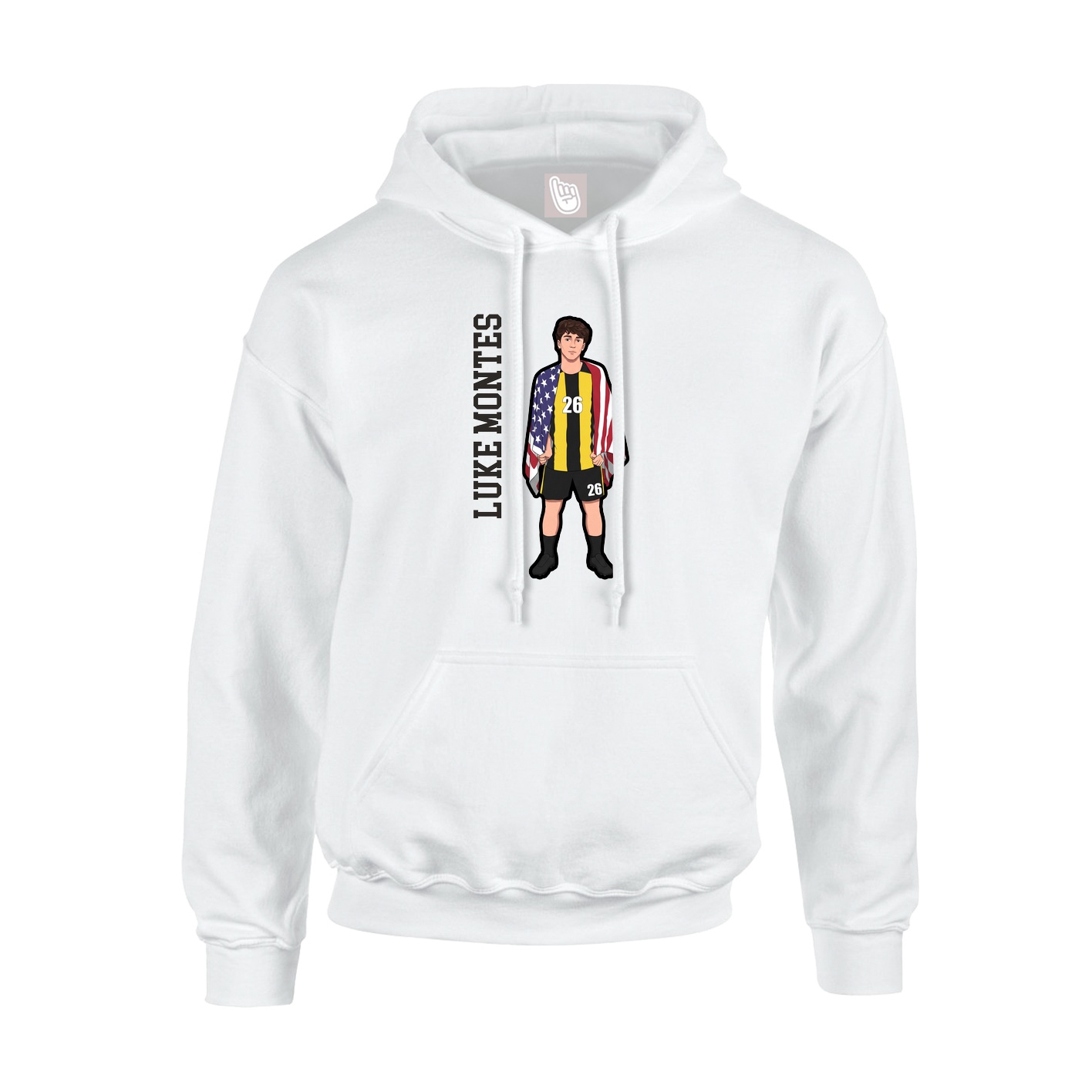 Hoodie — Name Vertical in White