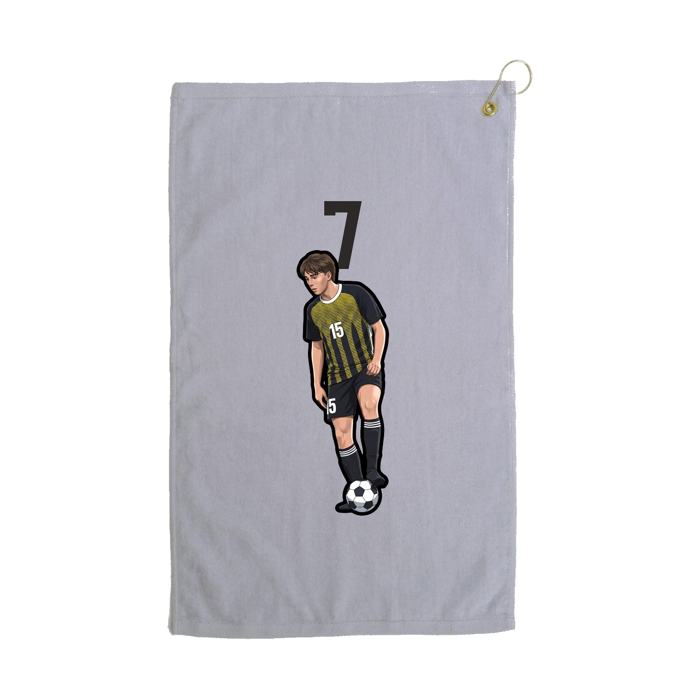 Golf Towel — Number Top in Grey