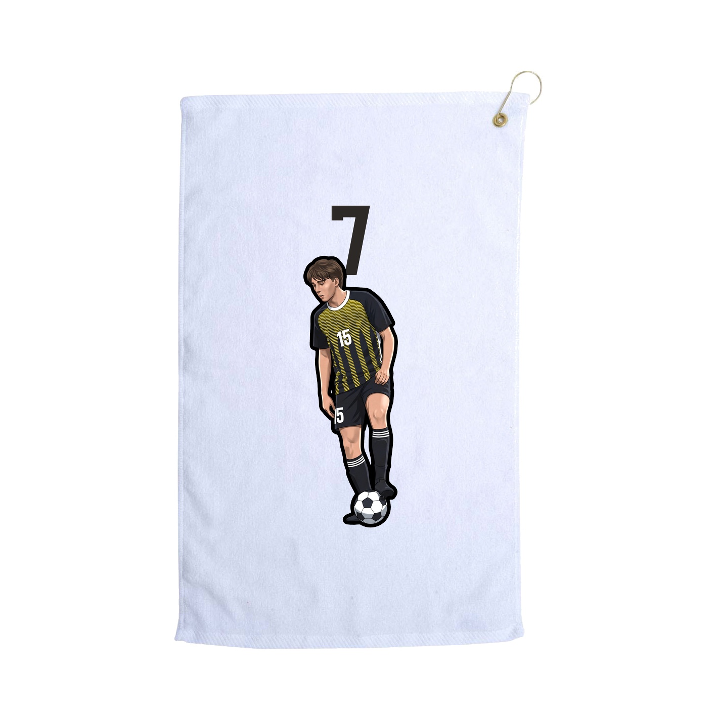 Golf Towel — Number Top in White