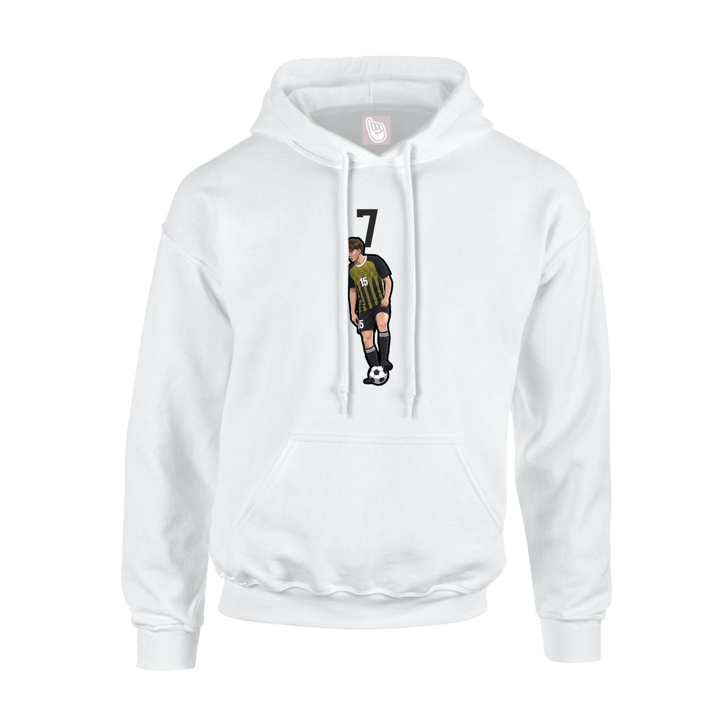 Youth Hoodie — Number Top in White