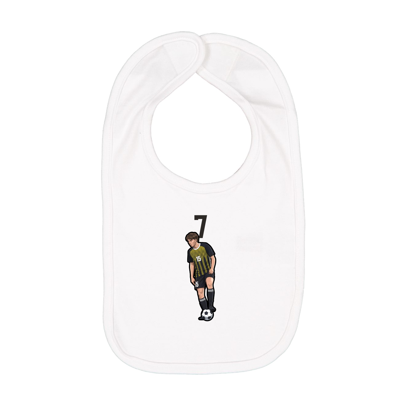Infant Bib — Number Top in White