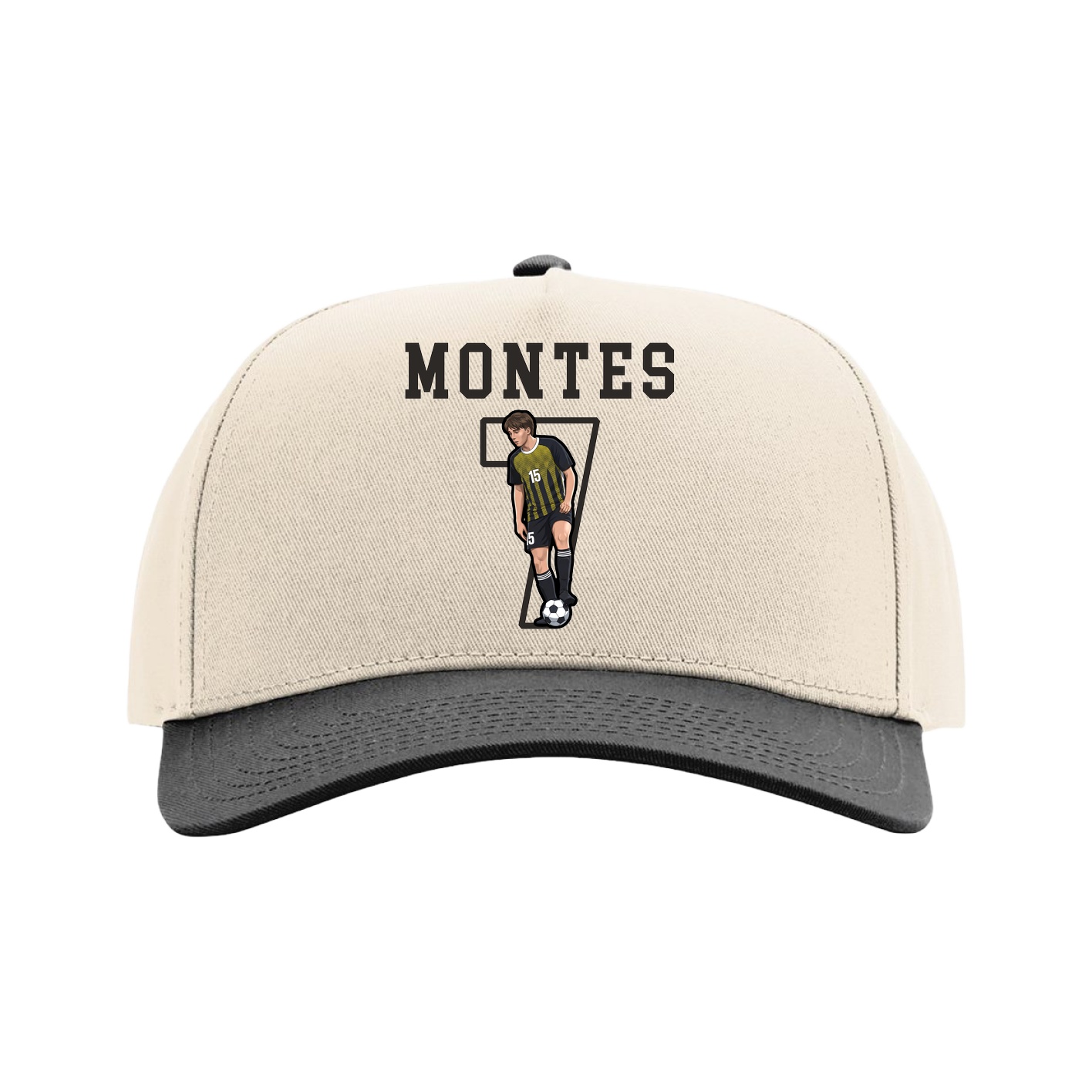 Full Fabric Five-Panel Champ Cap — Shirsey in Cream/Black