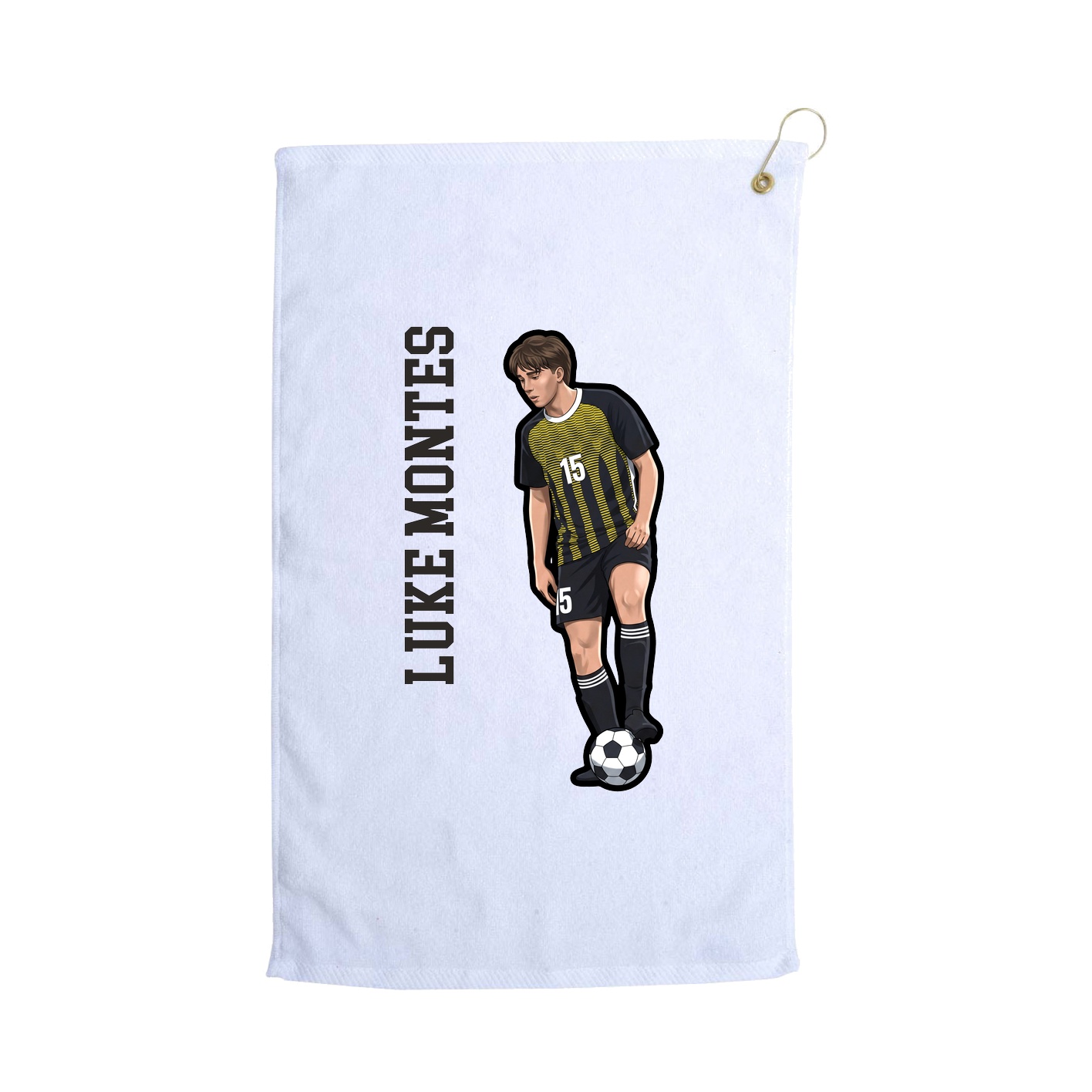 Golf Towel — Name Vertical in White