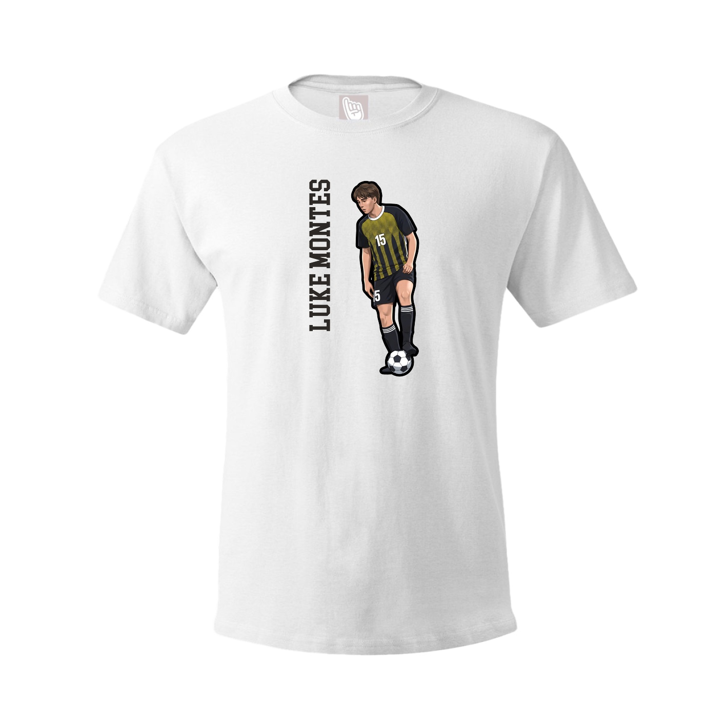 Youth Tee — Name Vertical in White