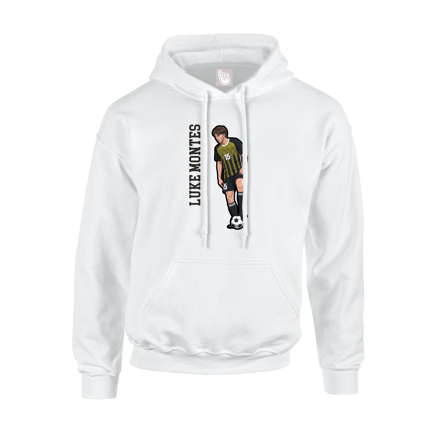 Youth Hoodie — Name Vertical in White