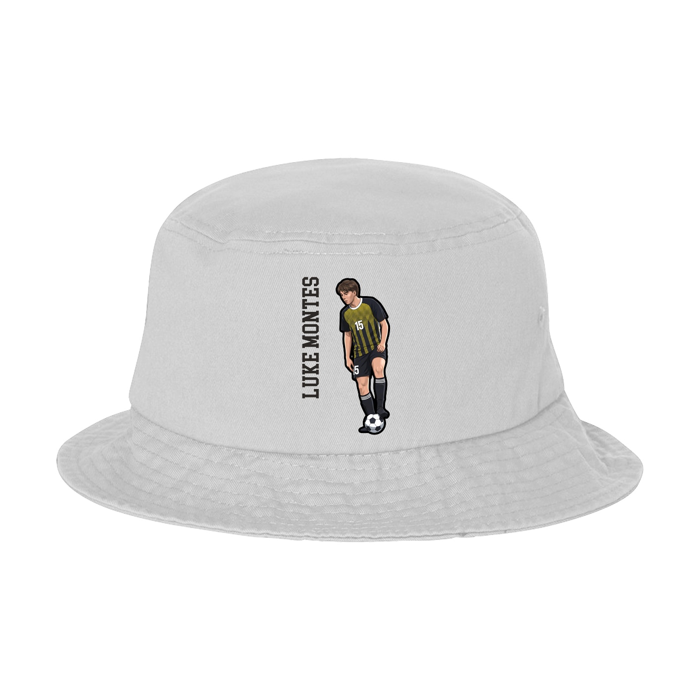 Bucket Cap — Name Vertical in White