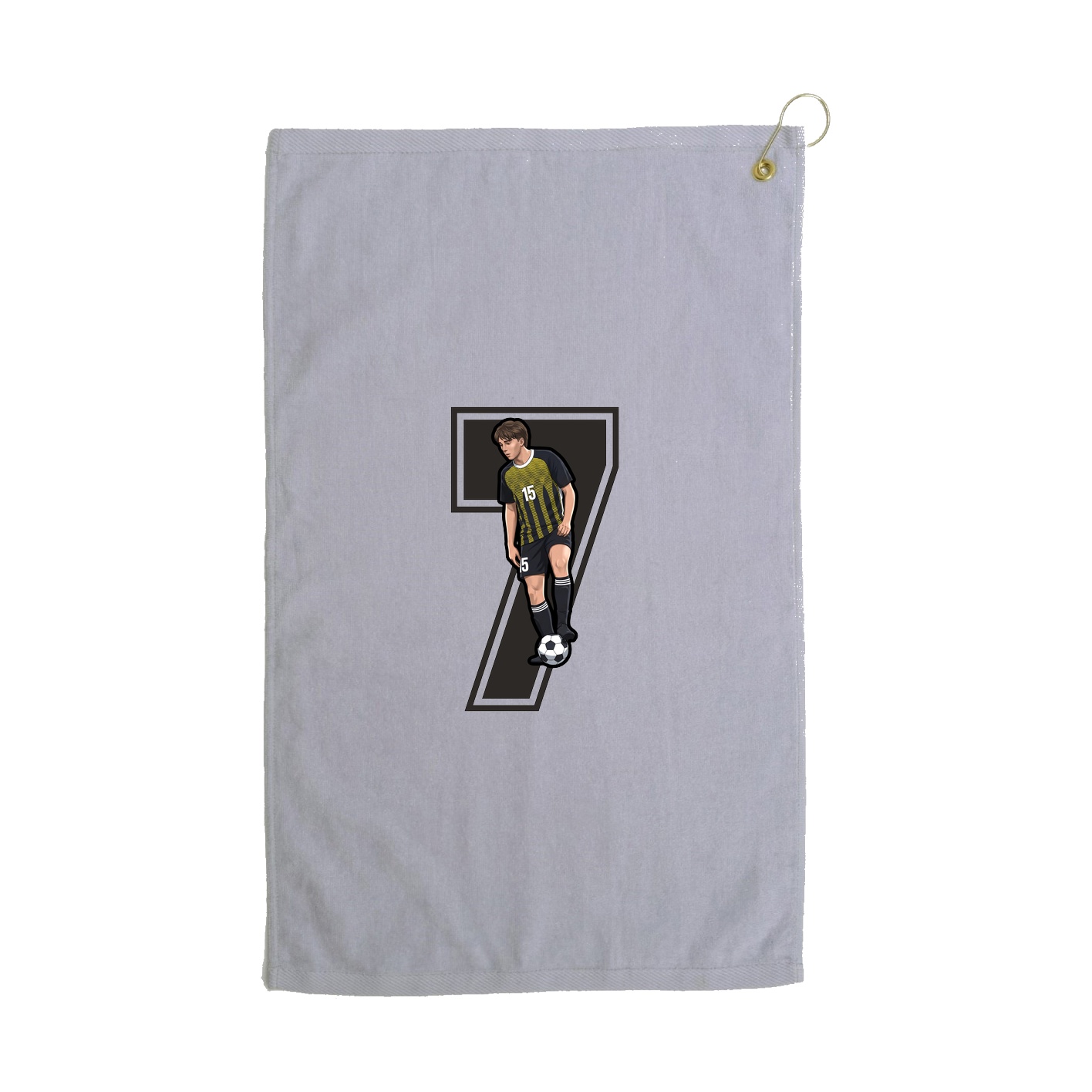Golf Towel — Number in Grey