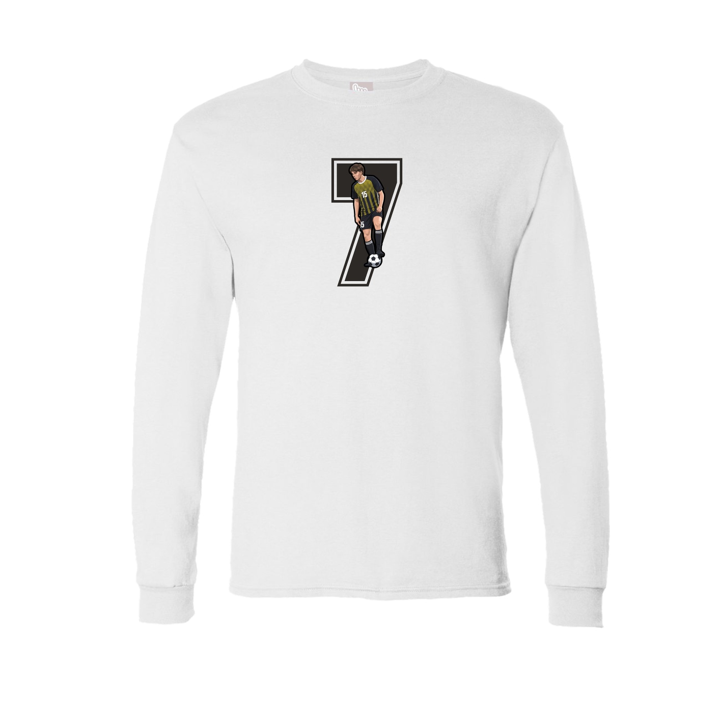 Long Sleeve Tee — Number in White