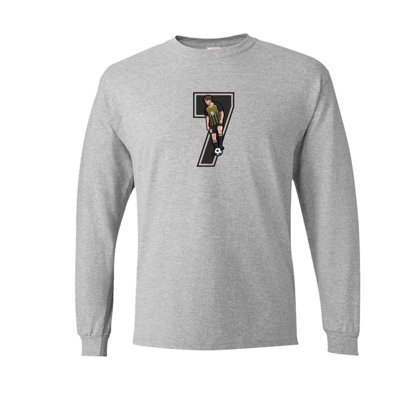 Long Sleeve Tee — Number in Grey