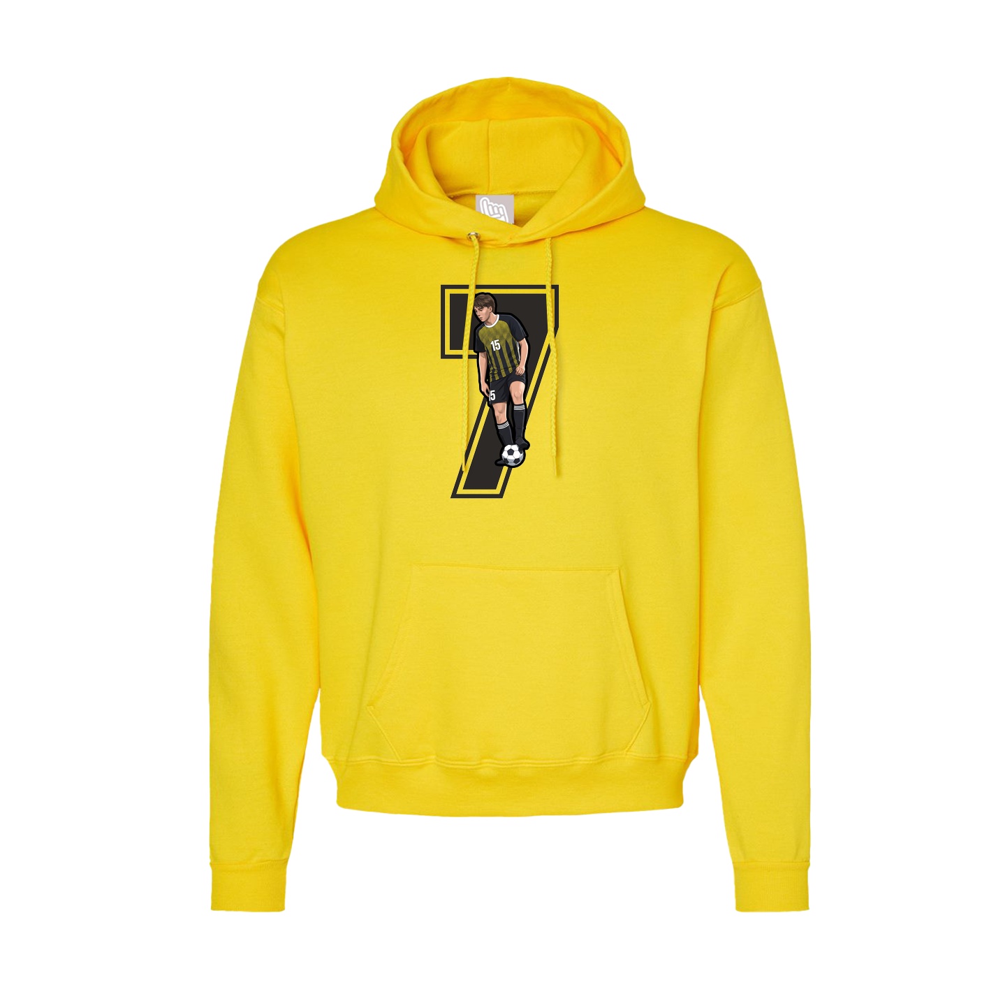 Hoodie — Number in Yellow