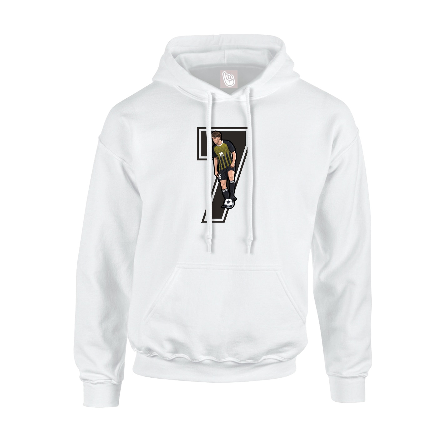 Hoodie — Number in White
