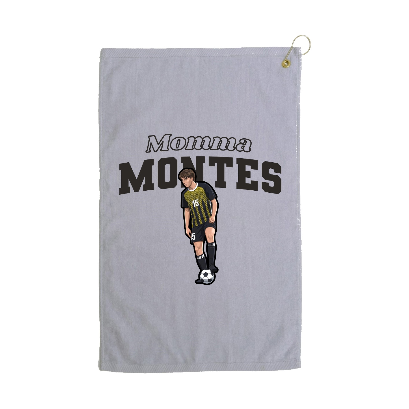 Golf Towel — Mothers Day Block in Grey