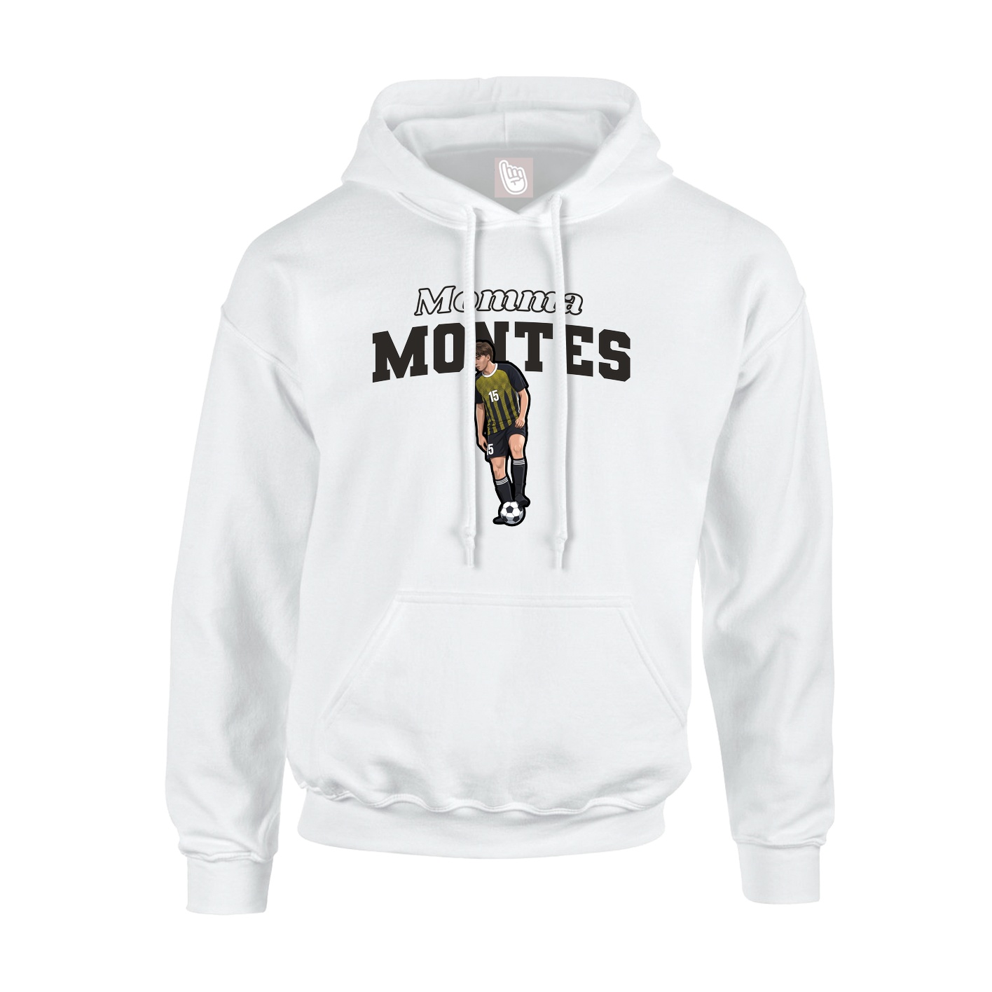 Youth Hoodie — Mothers Day Block in White