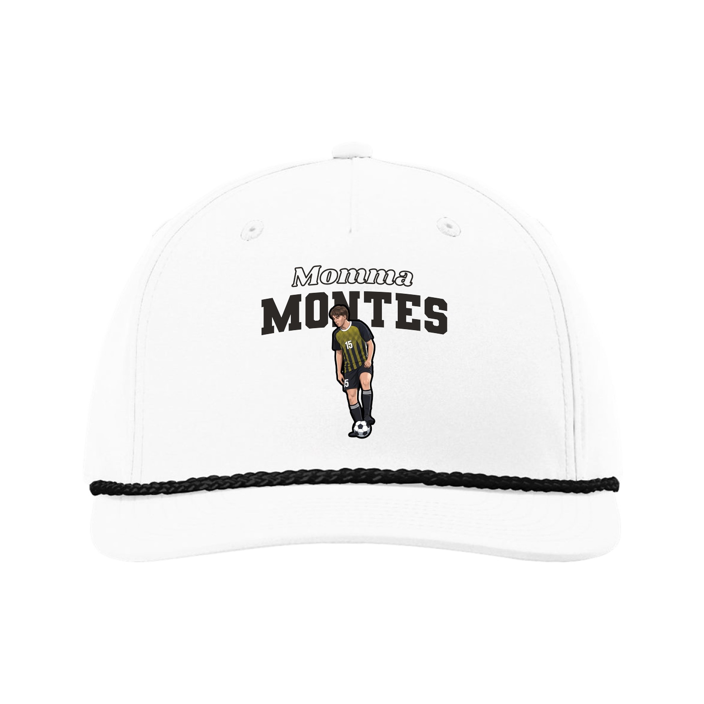 Five-Panel Classic Rope Cap — Mothers Day Block in White