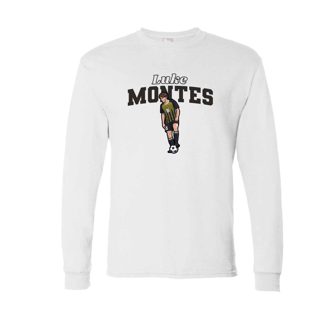 Long Sleeve Tee — Name Arch in White