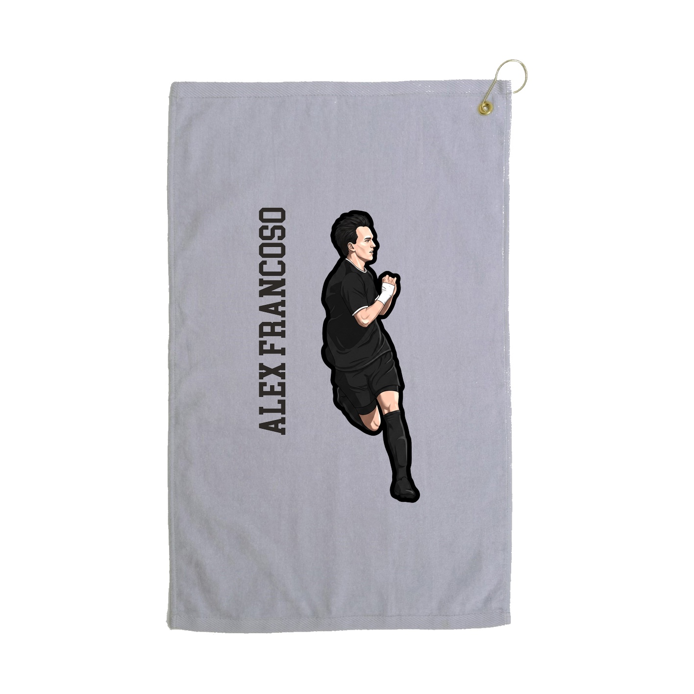 Golf Towel — Name Vertical in Grey