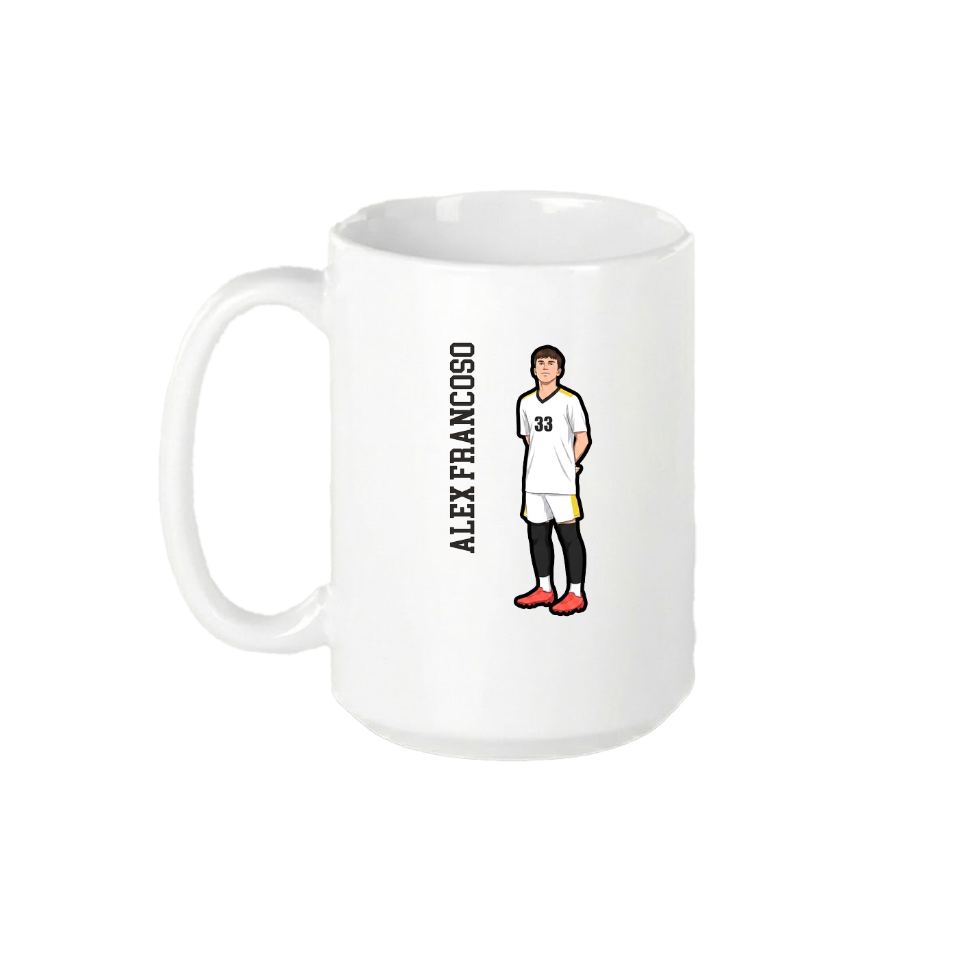 15oz Coffee Mug — Name Vertical in White