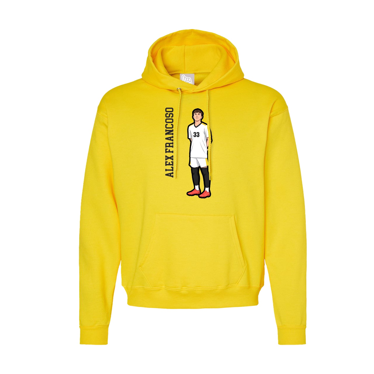 Hoodie — Name Vertical in Yellow