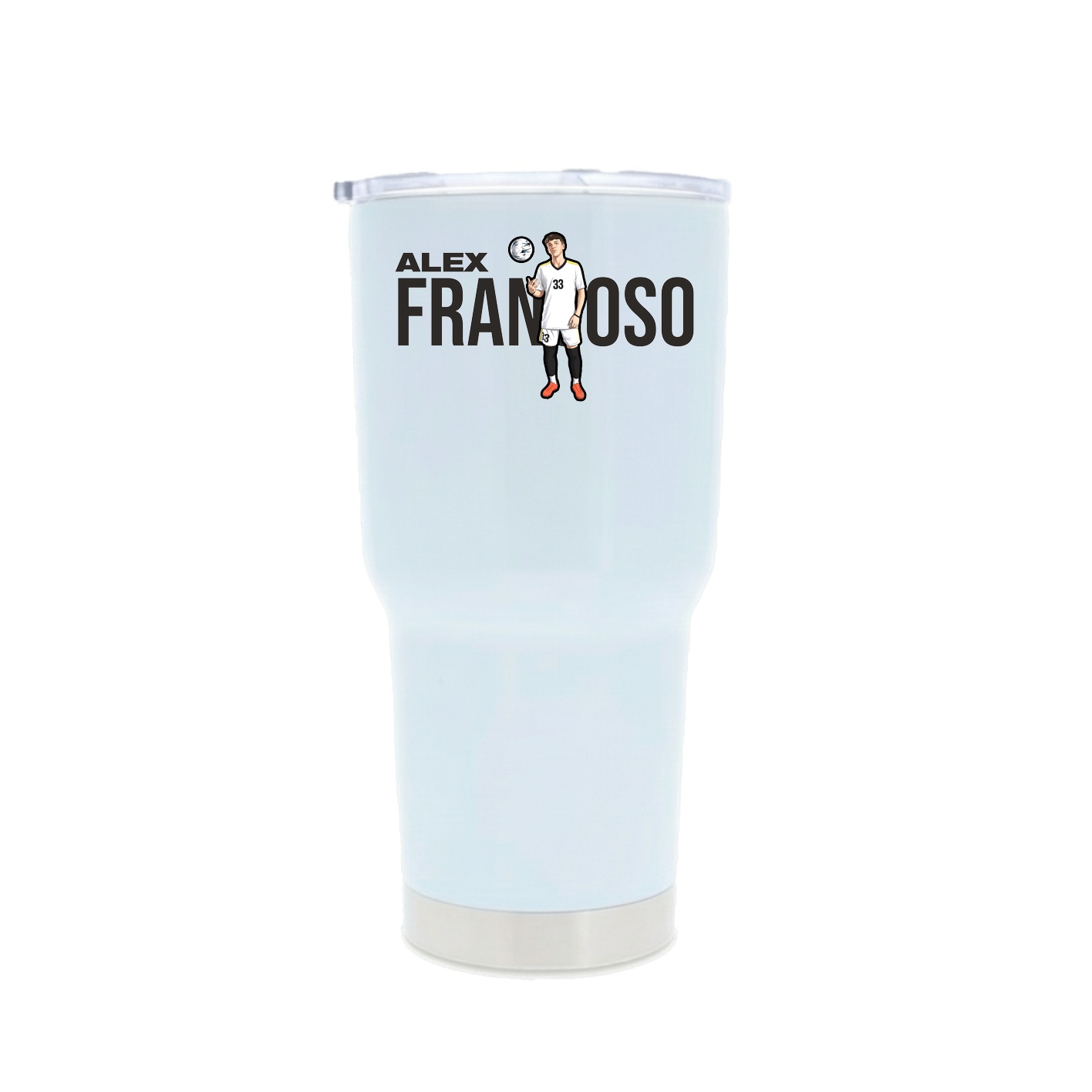 30oz Stainless Steel Tumbler — Player Name in White