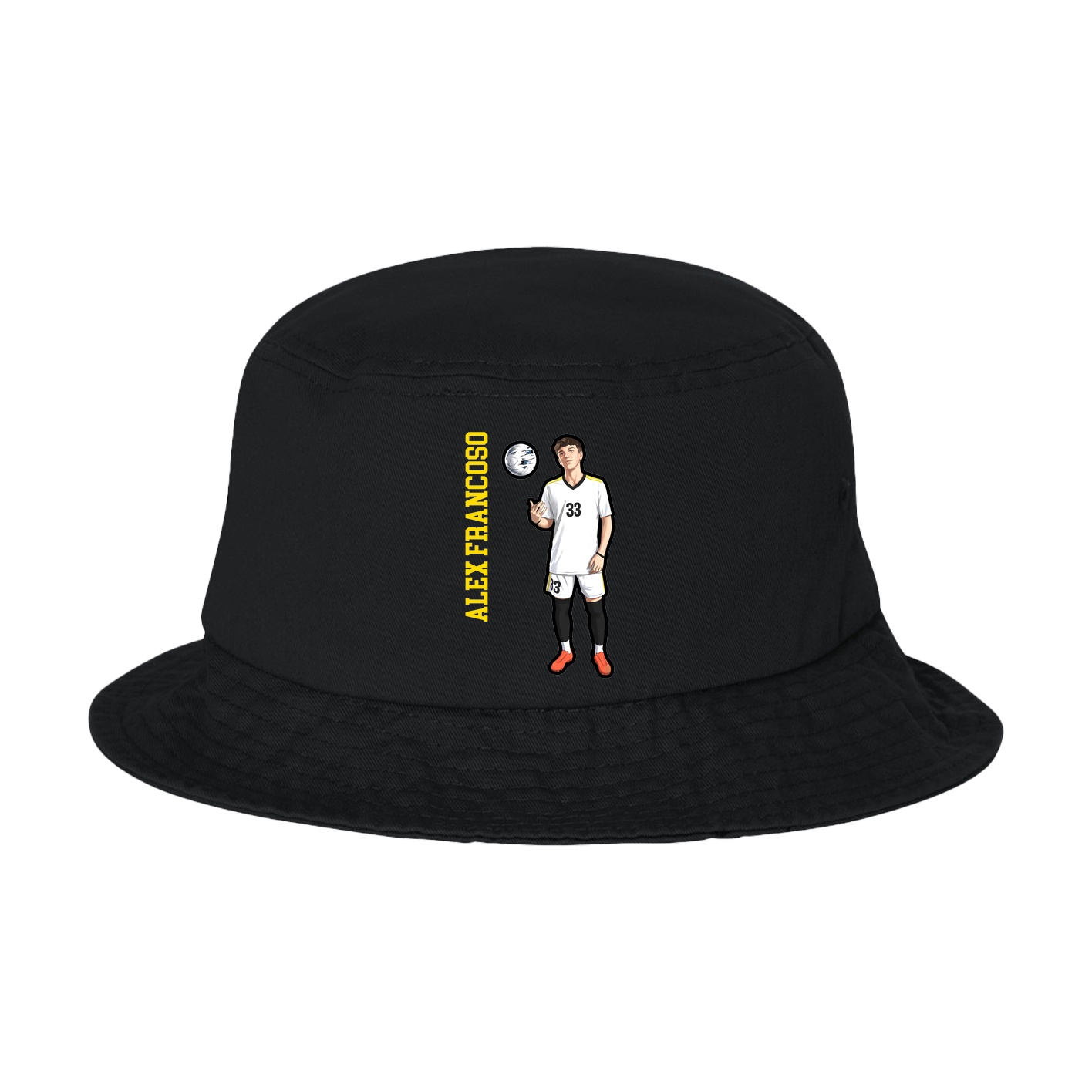 Bucket Cap — Name Vertical in Black