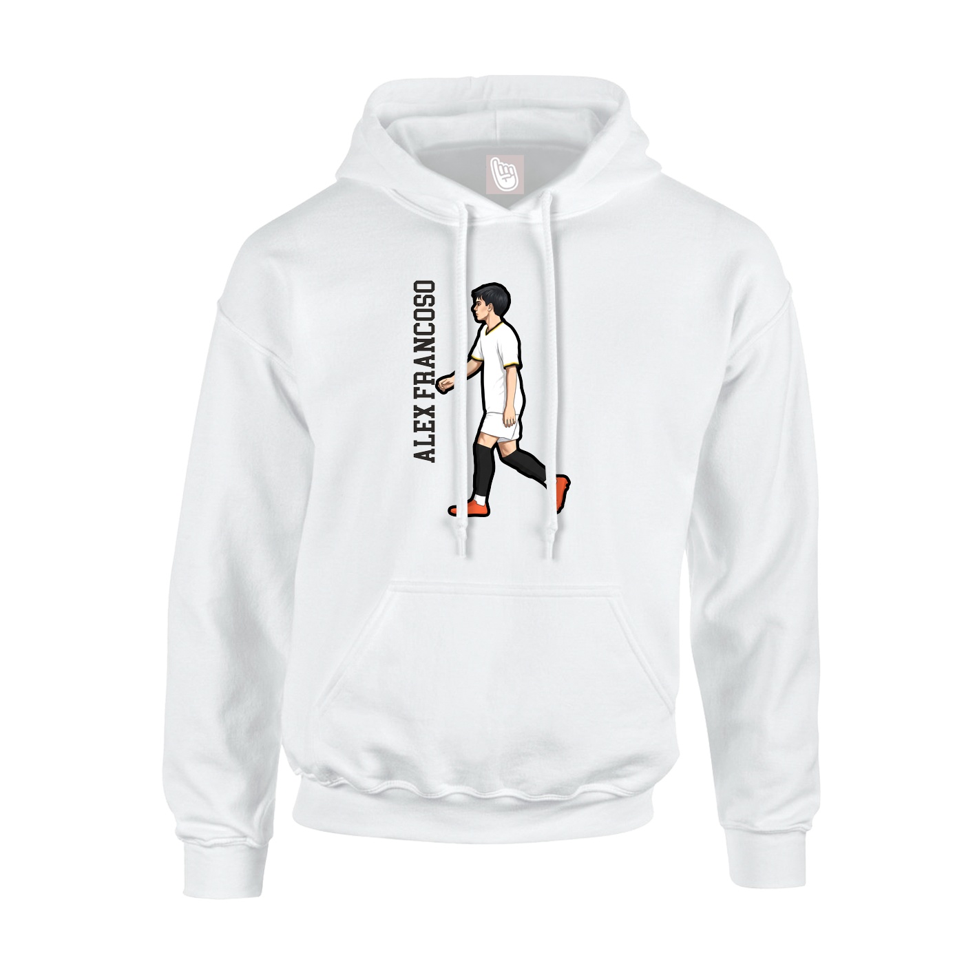 Youth Hoodie — Name Vertical in White
