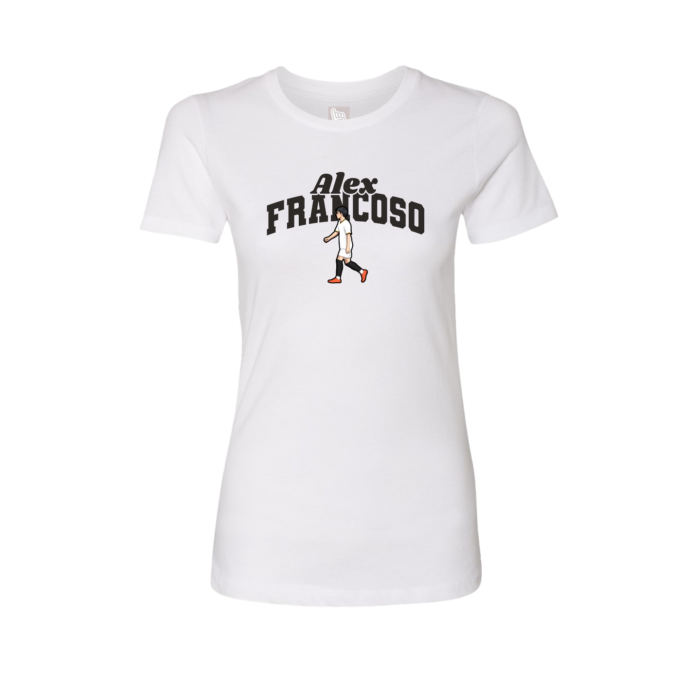 Fitted Women's Tee — Signature Arch in White